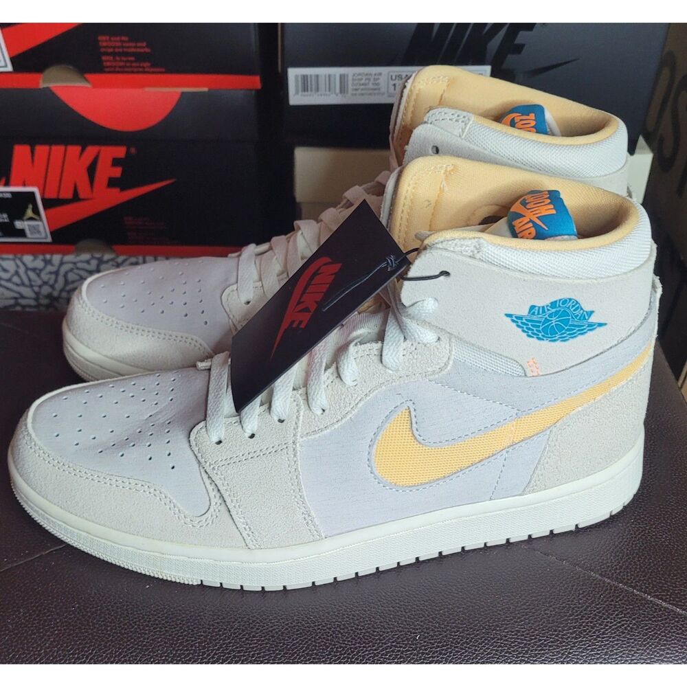 Air Jordan 1 Zoom CMFT 2 Light Orewood Brown Citrus DV1307-180 Men's 10 New